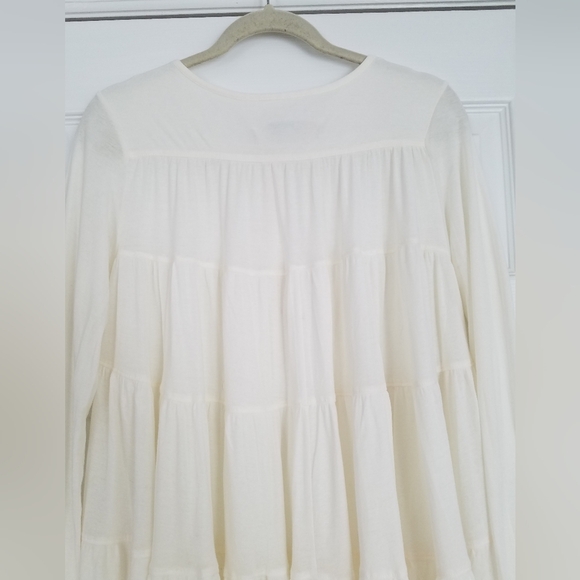 FP Beach Free People Henley Dress White Long Sleeve Size Small - Picture 5 of 11